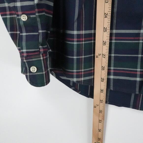 Ralph Lauren Shirt Mens XL Blue Green Plaid Slim Fit Stretch Oxford Button Down - Picture 5 of 11